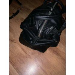 Stijlvolle Stoere Lederen Tas Unisex Zwart