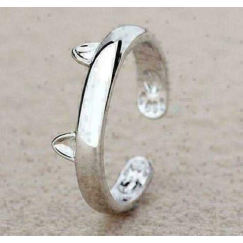 Ring met poezenoren - maat 15 t/m 20