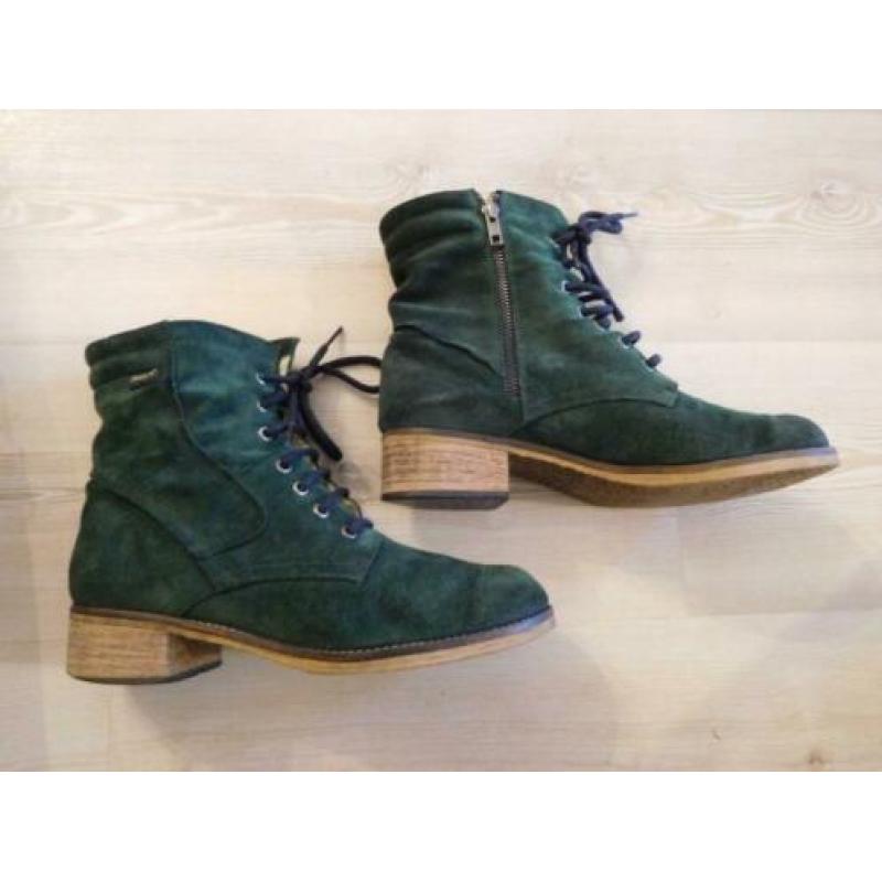 SUPERGAVE fijne Jonny's veter boots/laarsjes suede leer 41