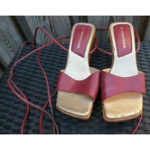 e-motion made in italy retro rode plateau sandalen maat 38