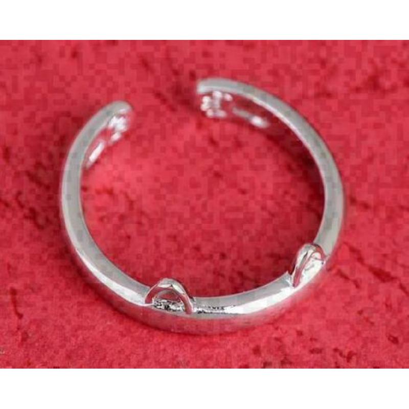 Ring met poezenoren - maat 15 t/m 20