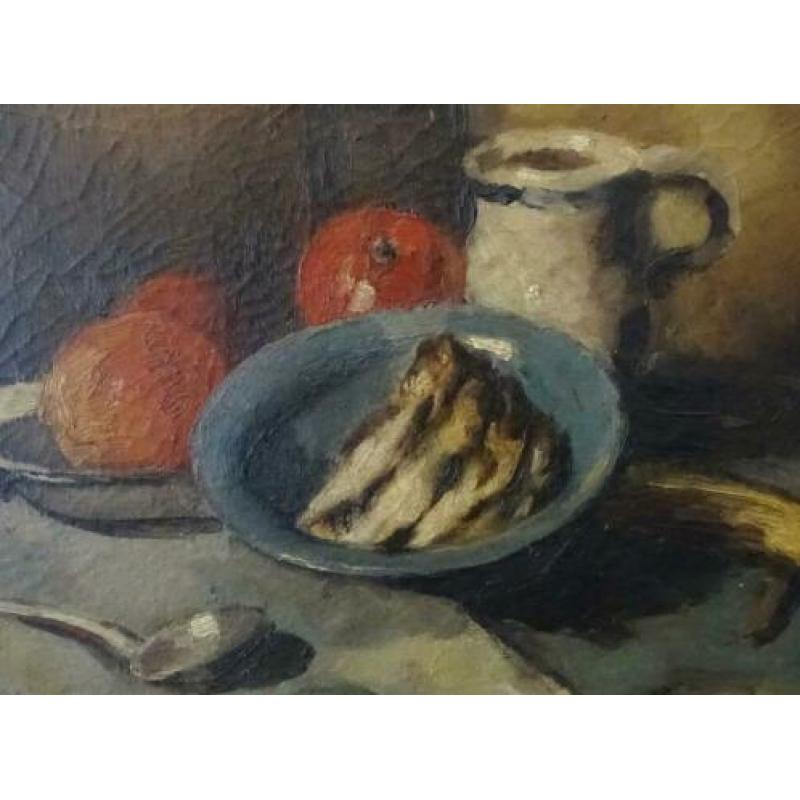 Stilleven met vis en appels