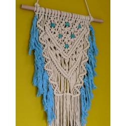 Macrame wandkleed aqua ibiza stijl