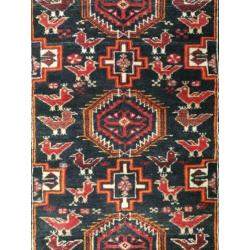 Handgeknoopt Perzisch wol tapijt Torkaman Iran 62x120cm