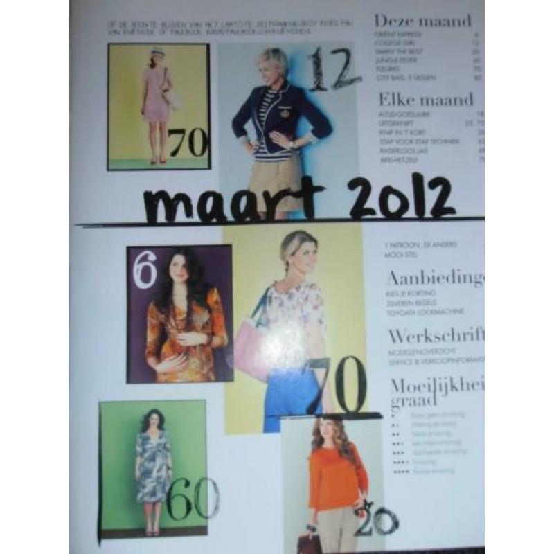 Knipmode maart 2012 patronen mode naaien met extra bijlage