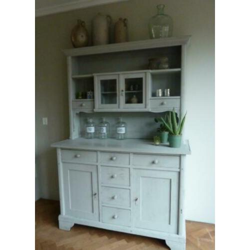 Oude Franse eikenhouten buffetkast servieskast kast