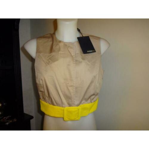 D4A Paule Ka vestje nieuw met kaartjes gele band met gesp