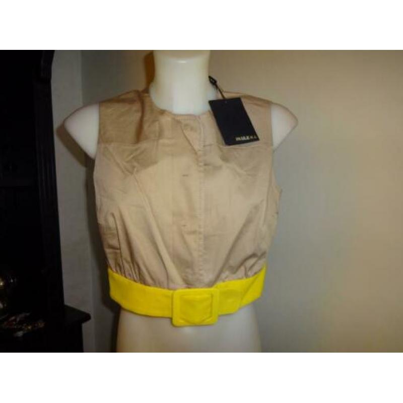 D4A Paule Ka vestje nieuw met kaartjes gele band met gesp