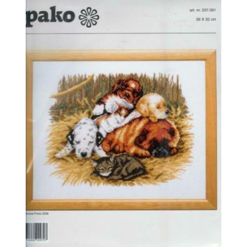 Cado PAKO BORDUURPAKKET, HOND met POESJES IN STRO