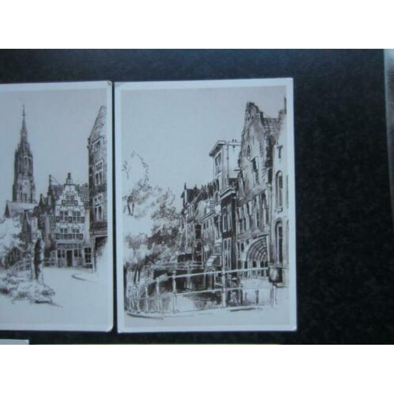 DELFT 5 kaarten tekening Marius Jansen Grootformaat