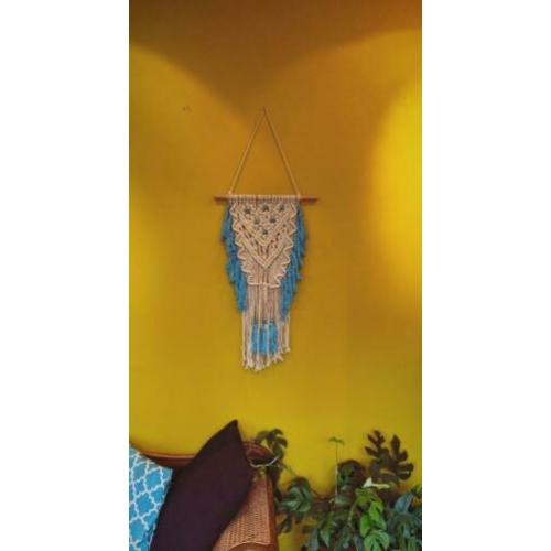 Macrame wandkleed aqua ibiza stijl