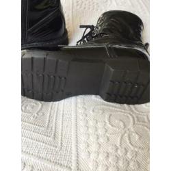 Poelman boots biker zwart lakleer 38