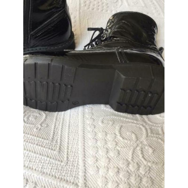 Poelman boots biker zwart lakleer 38