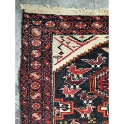 Handgeknoopt Perzisch wol tapijt Torkaman Iran 62x120cm