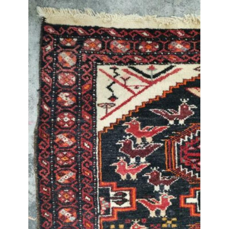 Handgeknoopt Perzisch wol tapijt Torkaman Iran 62x120cm