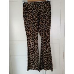 Flare/flared broek van Costes luipaardprint/panter maat 36