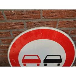 Retro Verkeersbord Niet Inhalen [ mancave Brocante Vintage ]