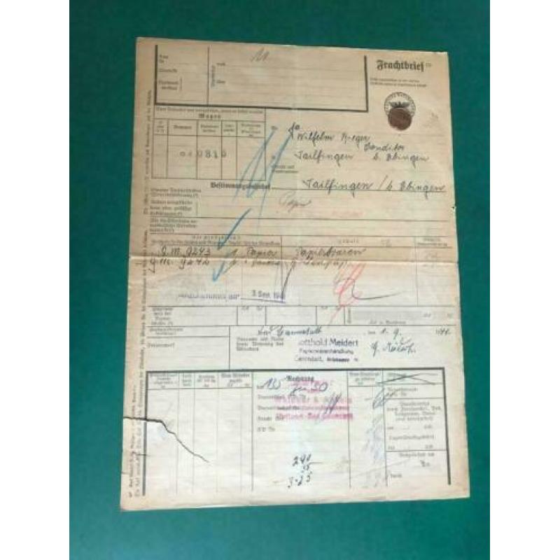 Originele vrachtbrieven wo2 ww2
