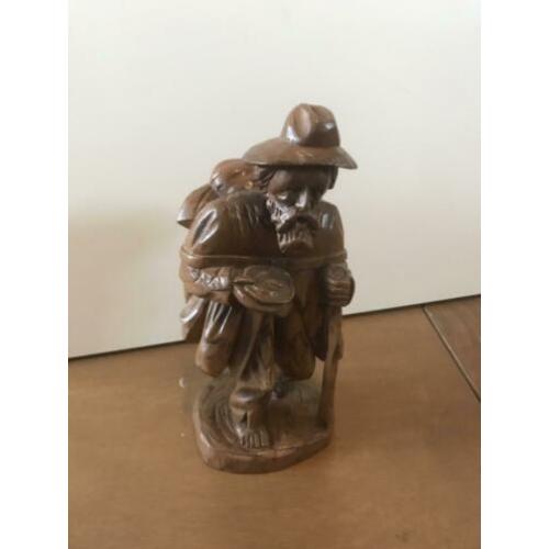 Wandelaar houten beeld
