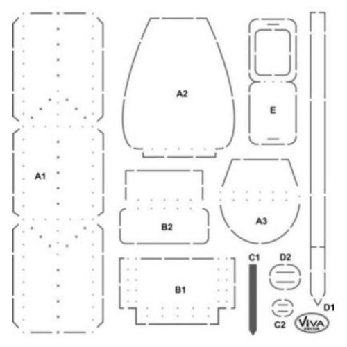 Viva Decor Fancy Box rugzak sjabloon 30 x 30 cm 4008.011.00