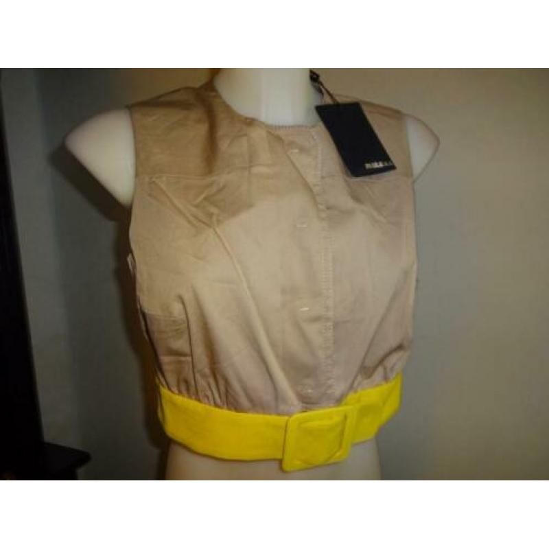 D4A Paule Ka vestje nieuw met kaartjes gele band met gesp