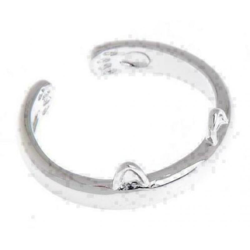 Ring met poezenoren - maat 15 t/m 20