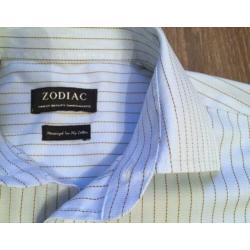 IZGS net blauw overhemd met fijn streepje merk Zodiac medium