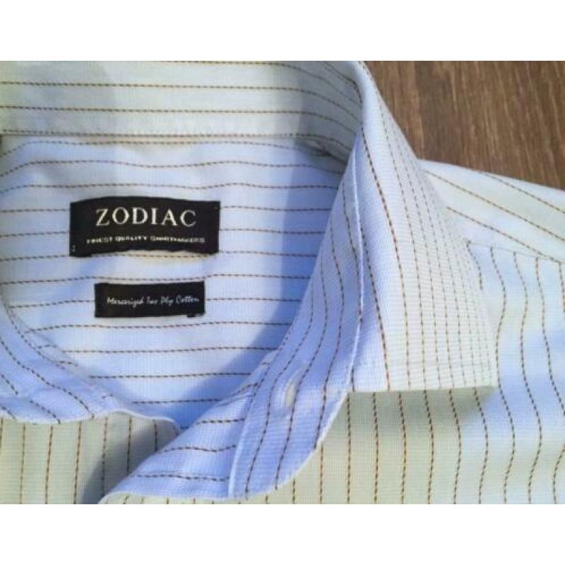 IZGS net blauw overhemd met fijn streepje merk Zodiac medium