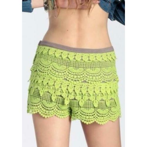 NIEUW kanten festival short maat S groen