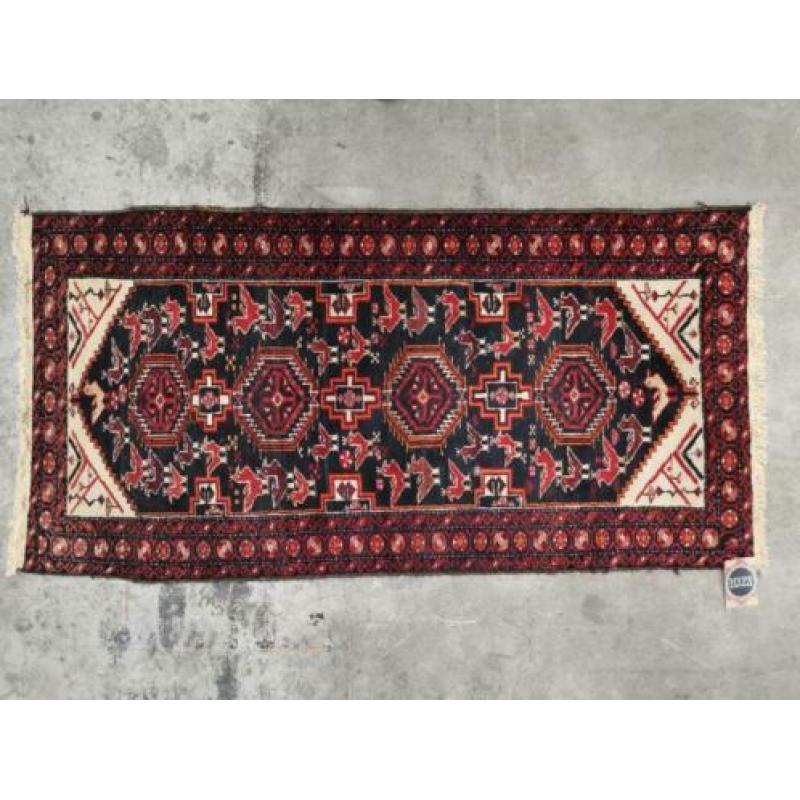 Handgeknoopt Perzisch wol tapijt Torkaman Iran 62x120cm