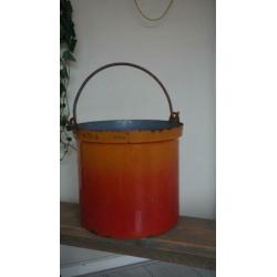 Emaille emmer - antiek - decoratie