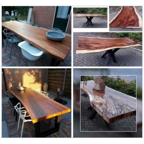 BOOMSTAMTAFEL tuintafel. Suar hardhout voor buiten geschikt.