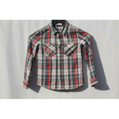 Mooi geruite katoenen overhemd.Mt 116.Merk Ikks