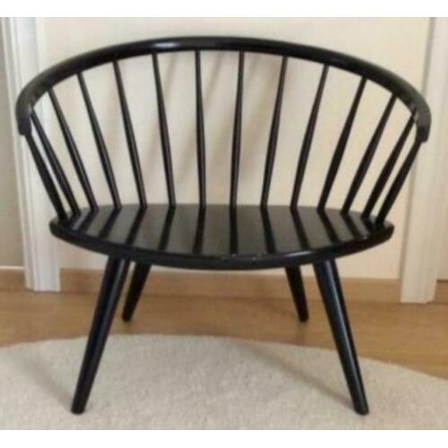 Zwarte vintage jaren 50 Yngve Ekström Arka stoel no retro