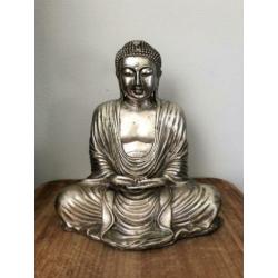 Grote brons verzilverd Kamakura amida boeddha beeld