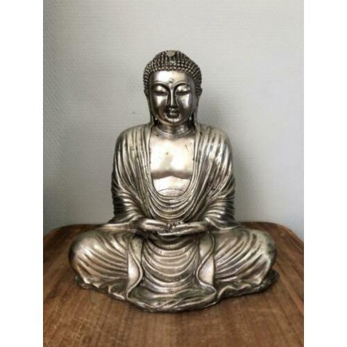 Grote brons verzilverd Kamakura amida boeddha beeld