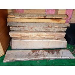 Eiken planken met schors, onbehandeld
