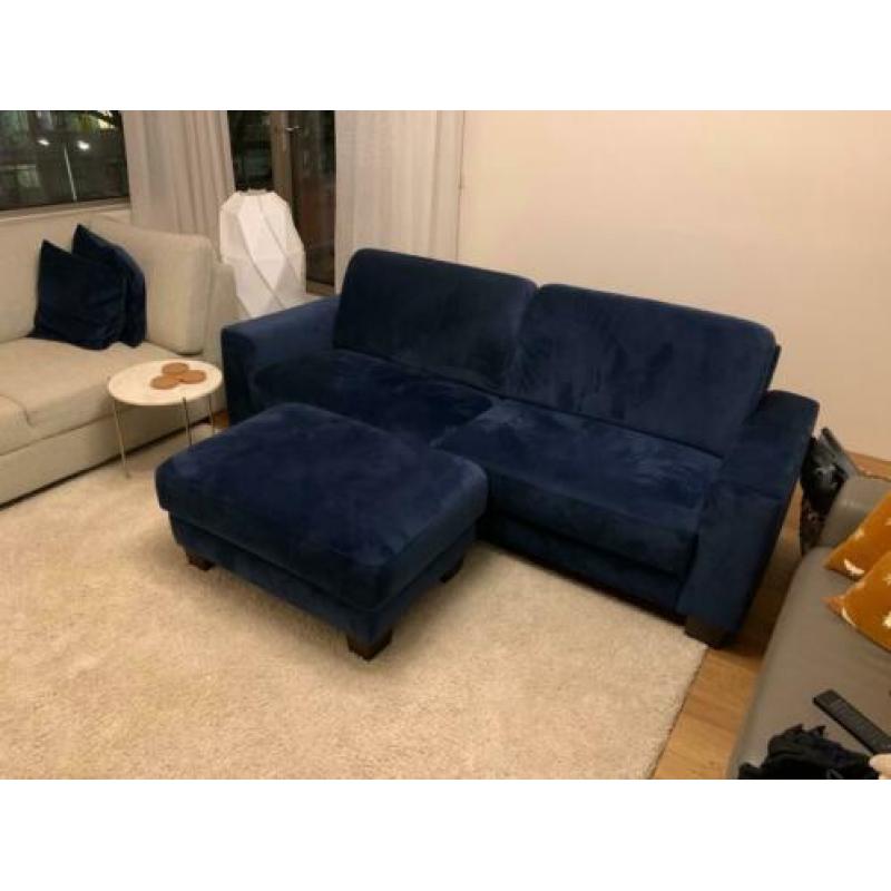 Blauw Velours Design Sofa