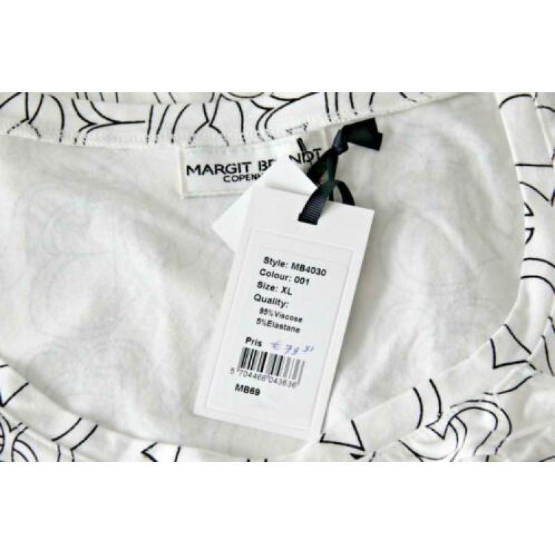 Margit Brandt - NIEUW / mooie witte top met print / maat XL