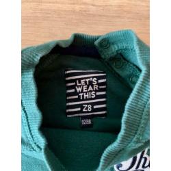 Stoere groene trui / longsleeve / sweater van Z8, mt 92 / 98