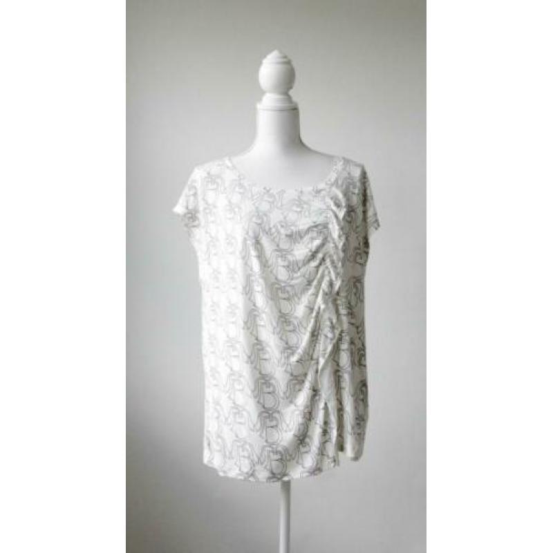 Margit Brandt - NIEUW / mooie witte top met print / maat XL