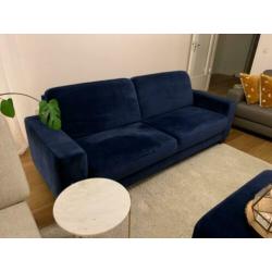 Blauw Velours Design Sofa