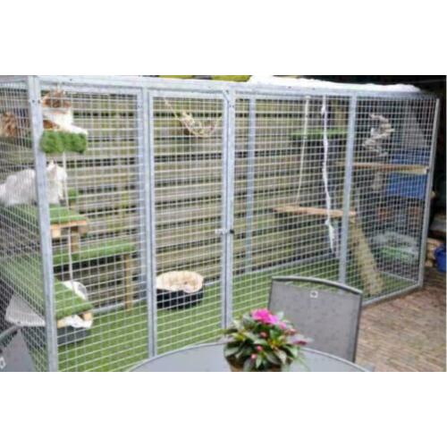 Kattenren B=480 x D=180 x H= 180cm gegalvaniseerd