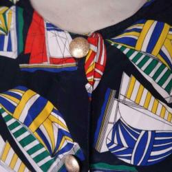 Vrolijke blouse.Zeilboten.Mt 46.Merk Mariëtte