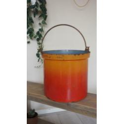 Emaille emmer - antiek - decoratie