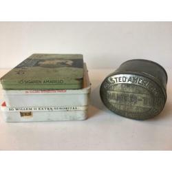 4 vintage sigarenblikjes