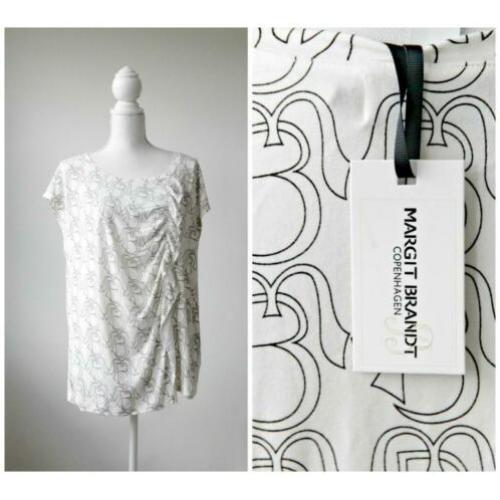 Margit Brandt - NIEUW / mooie witte top met print / maat XL