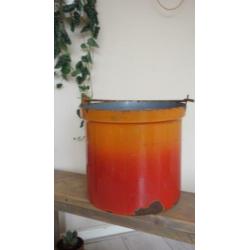 Emaille emmer - antiek - decoratie
