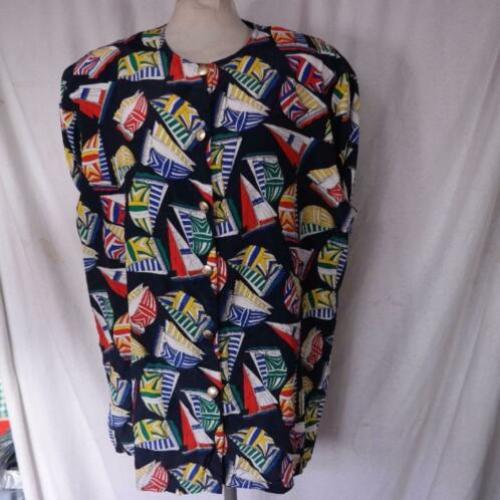 Vrolijke blouse.Zeilboten.Mt 46.Merk Mariëtte