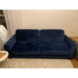 Blauw Velours Design Sofa